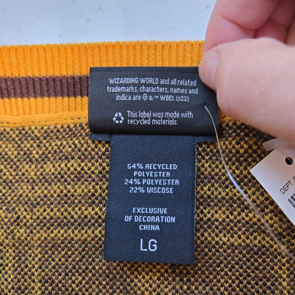 810-20 NWT Harry Potter Hufflepuff Plaid Knit Tank Top - BoxLunch Exclusive Size - Picture 7 of 8